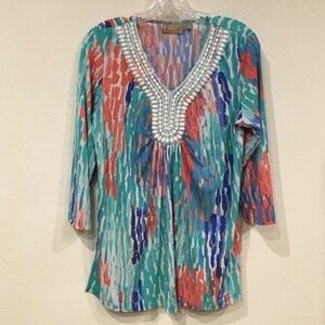 Kelly by Clinton Kelly Embellished Top Size Medium EUC
